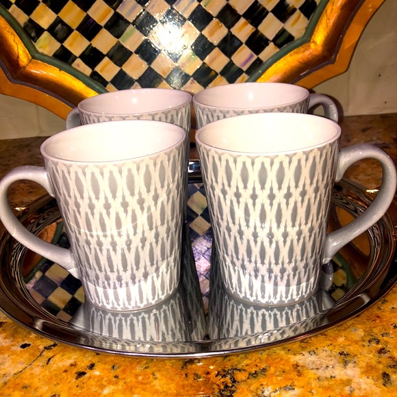 4 Mikasa Gray Aurora Coffee Mugs